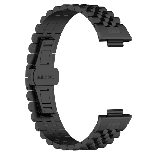 Rostfritt stål bekvämt band bälte Lämpligt för Band 8 Pro Watch Vattentätt justerbart armband metallarmbandsögla Black