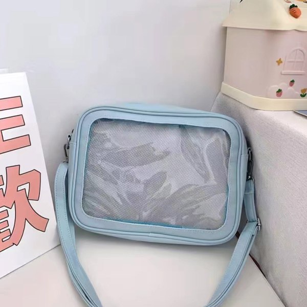 Dam Ita Messenger Bag Dam axelväska i japansk stil Flickor Söt Transparent Crossbody-väska Studentväska Black