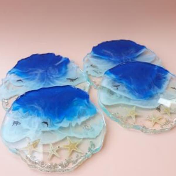 Krystal Epoxyharpiks Coaster Bakkeforme Sæt Agat Geode Coaster Harpiksforme