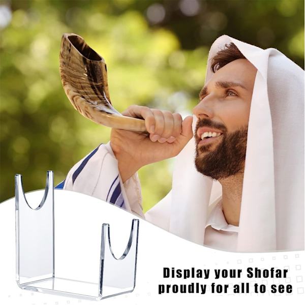 2-delat akrylställ för Shofar-fäste Stativ Staffli Rackhållare Stöd Får Horn Svärd Display Stand Rack Dekoration