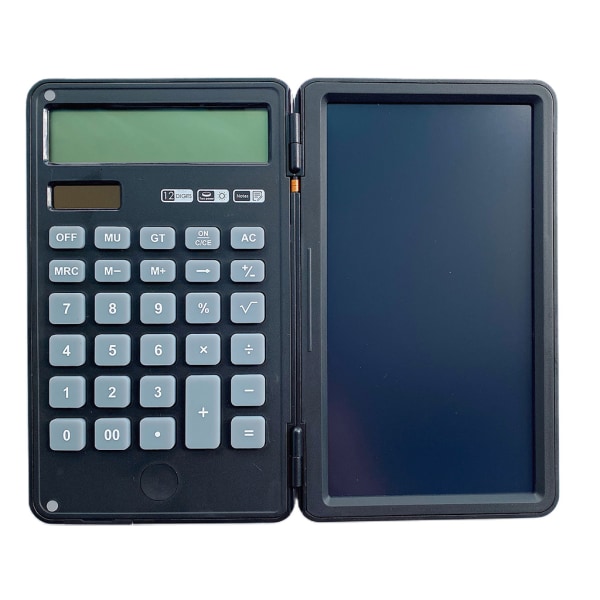 Miniräknare 12-siffriga miniräknare med 6-tums flipper ​cover Skrivplatta Mute Portable Desktop Multi-Functional for Office Black