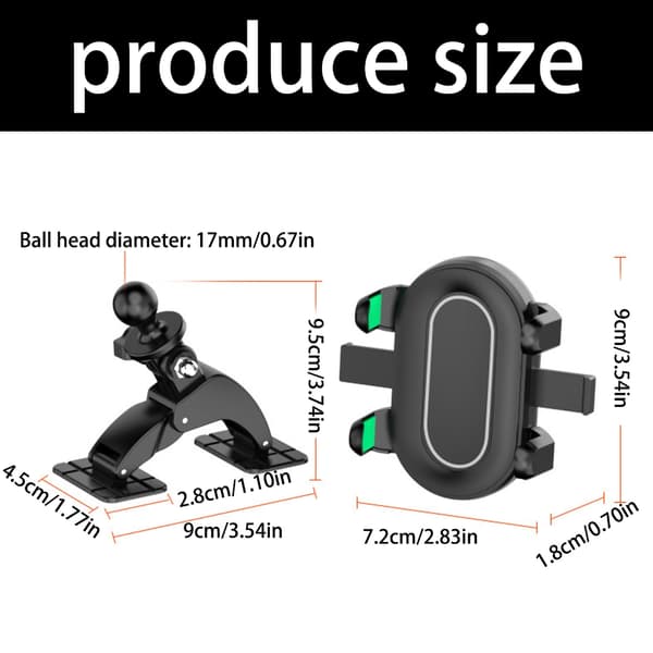 Justerbart telefonfäste för fordon, klibbig plastbas, rotationsstöd, fäste Bracket Set
