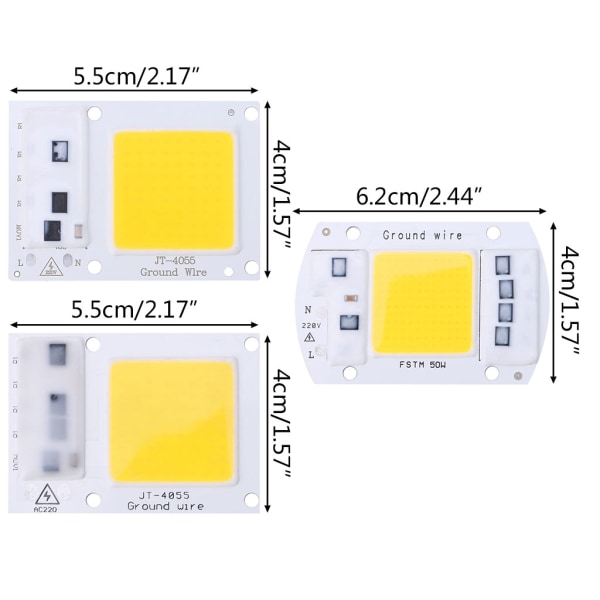 LED COB Lamp Chip 20W 30W 50W AC 220V för Smart LED Floodlight Spotlight Warm W White