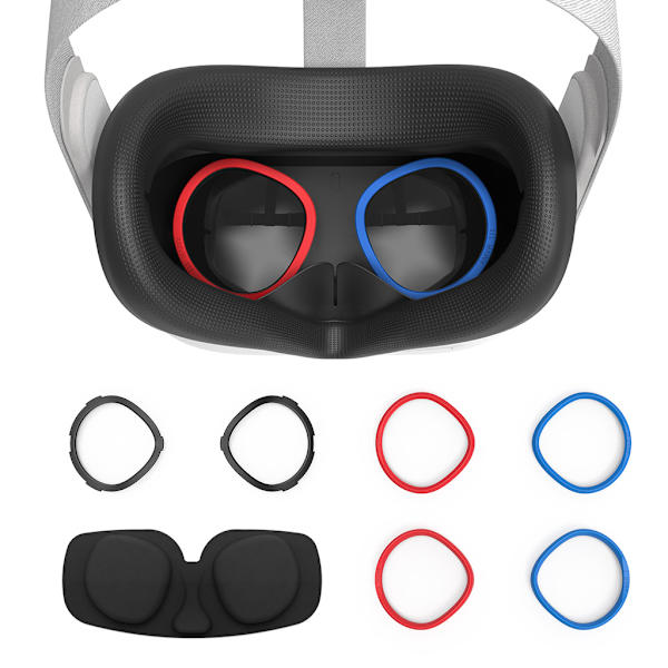 Enkelt att installera Silikonskyddsglasögon Bärbara ersättningsheadset Lins Anti-Scratch Ring Hållbar för Oculus Gray