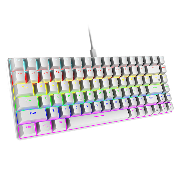 Mekaniskt Gamingtangentbord Grön/Röd Brytare 84 Tangenter USB Kabelanslutet Gamingtangentbord med 15 RGB-ljuseffekter Skrivbordsdator Gamer