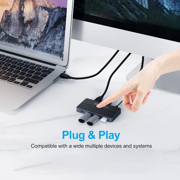 USB 3.0 Delingsomskifter 2 Ind 4 Ud Enhedsstyring til Flere Computere