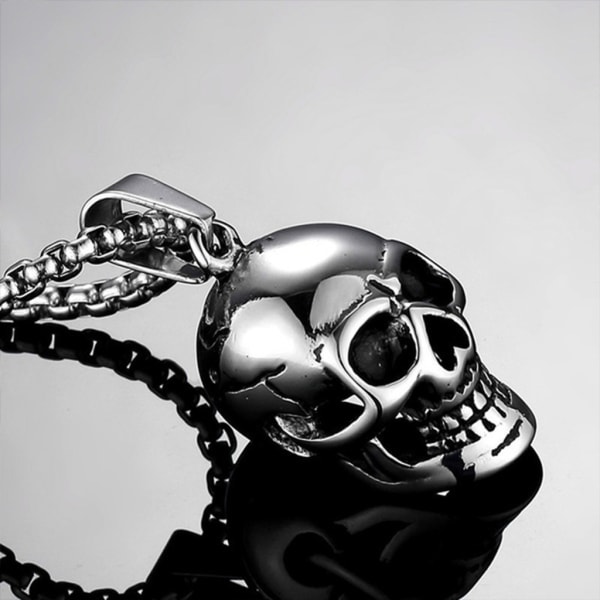 Gothic Skull Halsband Rostfritt Stål Punk Smycken Skeleton Pendant Halsband  Cool Bullet Personlig Anpassa Present Silver 5f97 | Silver | 0.03 | Fyndiq