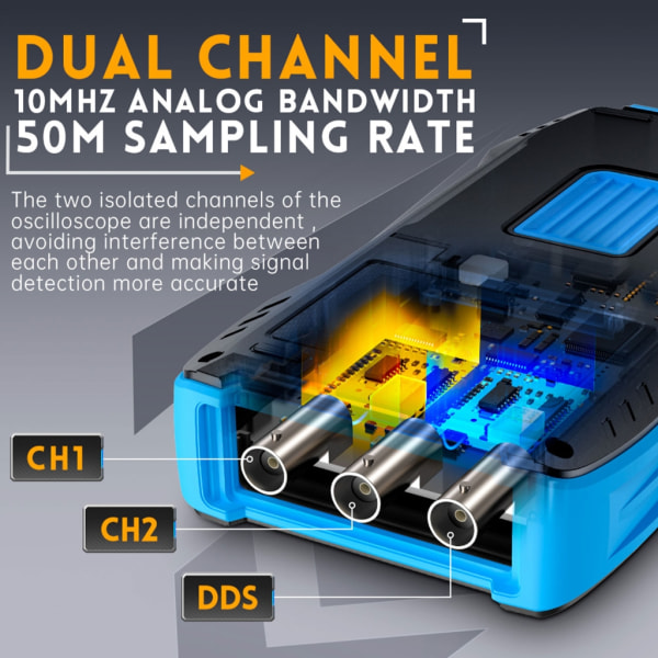Bärbar 3 i 1 handhållen multimeter digitalt oscilloskop Mångsidig och effektiv DDS-funktionssignalgeneratorer 2,8"-skärm