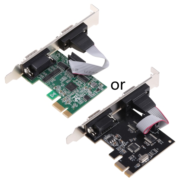 PCIe Dual Serial Expansion Card Chip AX99100 2 Port Industrial DB9 COM RS232 Converter Adapter Controller för stationär PC