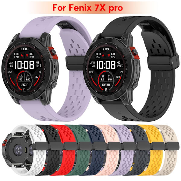 Watch i silikon för Fenix ​​7X/7X pro/Epix Pro 51 mm Smartwatch Snygga watch Vattentätt armband Yellow