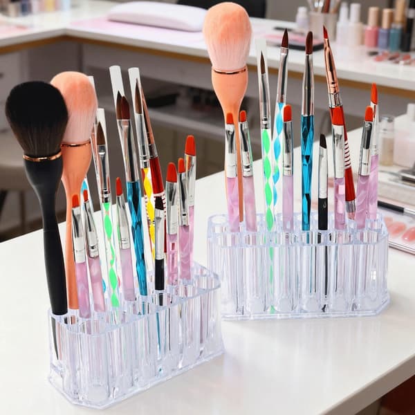 Akryl Display Rack Makeup Børsteholder Neglekunst Værktøj Børsteholder Boks