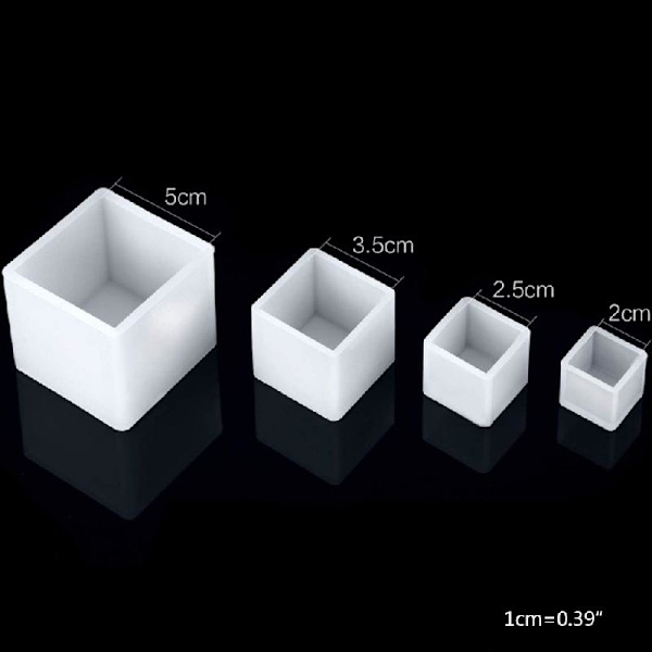 4st/ set Kub Kristall Form Fyrkantig silikonform Mould Hänggjutning UV Epoxiform DIY Form Form