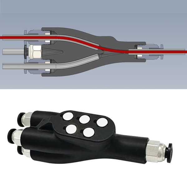 3D-skriverrør, 4-veis matingsmodul, 4 i 1 PTFE-adapter, erstatning