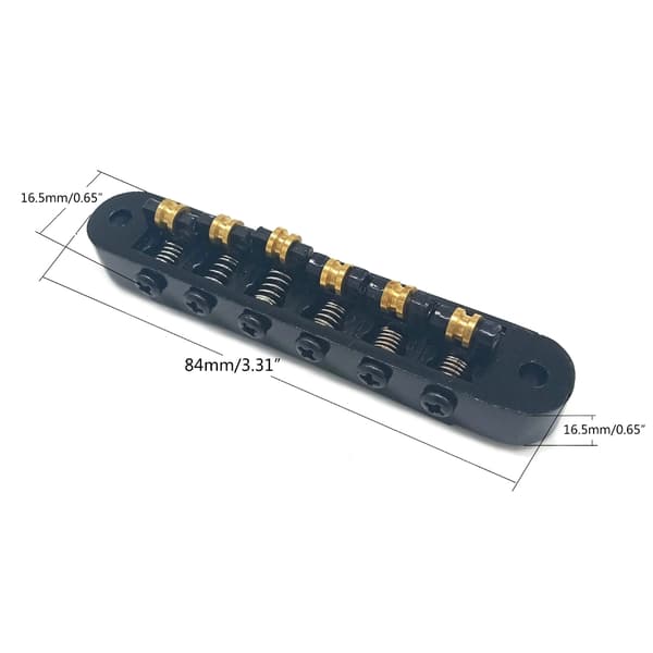 6 Strings Guitar Roller Sadel Bridge Tune-O-Matic Bridge elektrisk gitarr Roller Bridge med dubbar ersättningsdel Silver