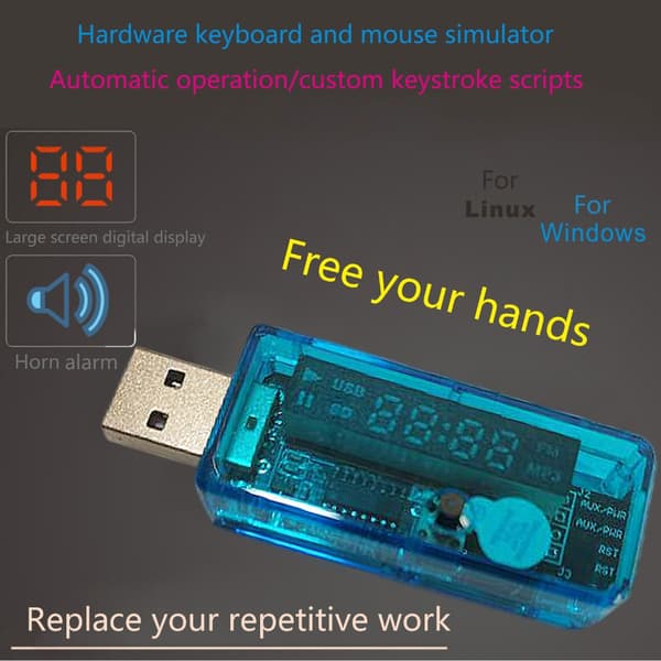 USB-tastatur og museemulator Ren fysisk hardware Auto Cycle Random Button