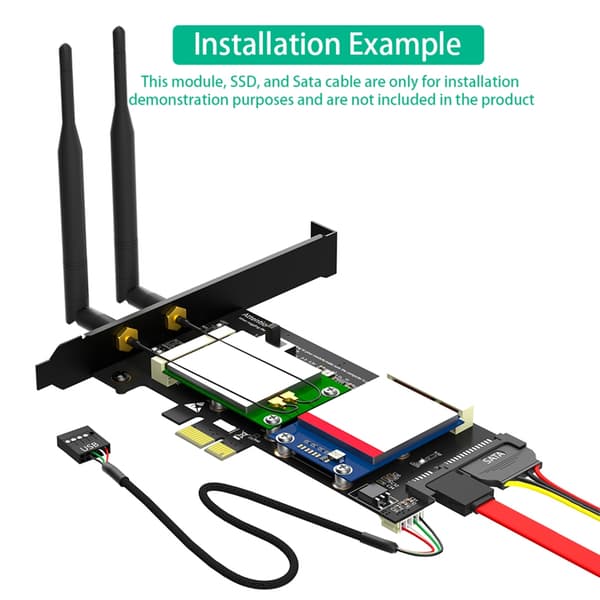 Mini PCIE til Mini PCIE til PCIE 1x og MSATA SATA3 Konverter Adapterkort
