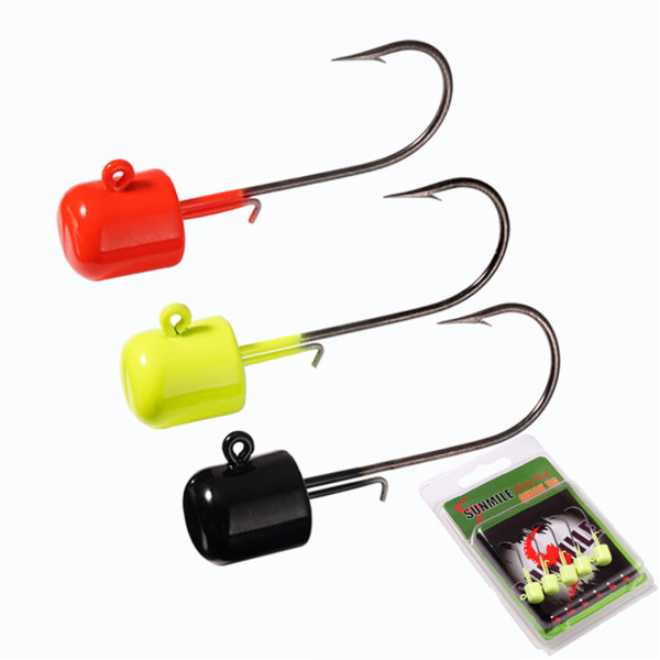 2,5g/3,5g/5g/7g 5 st Fiskekrok Jig för huvud Mjukt lockbete Abborre Bass Fishho Black 7g