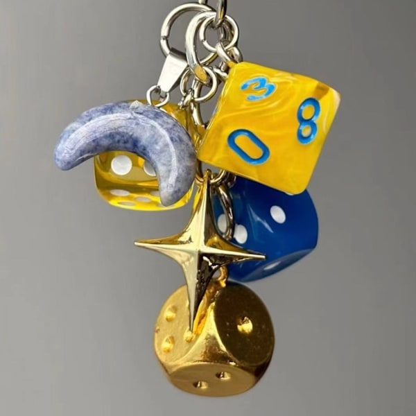 Mode Terninger Charm Nøglering Multifunktionel Terning Amulet Tilbehør til Kvinder Taske