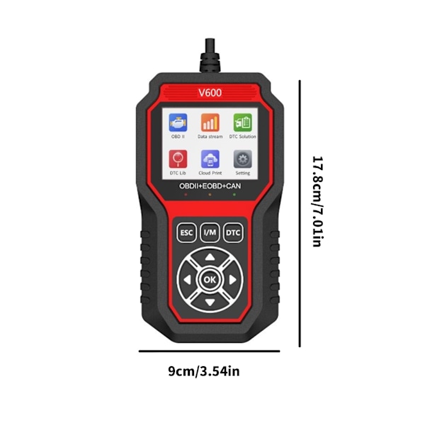 Universal Bil Diagnostikverktyg Portabel Auto Scanner V600 för Motorfelkoder