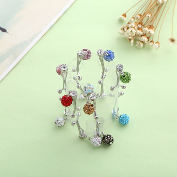 12st för Rhinestone Ball Hänge Muslim Hijab Scarf U Clips Headscarf Brosch Pi