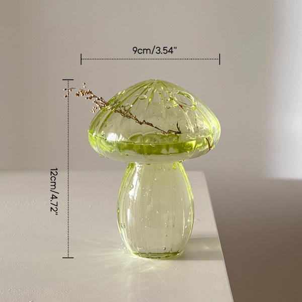 Svampform Blomvas Dekorativ Hydroponic Plant Container Tillbehör för Hem Sovrum Sovsal Dekoration Present Green
