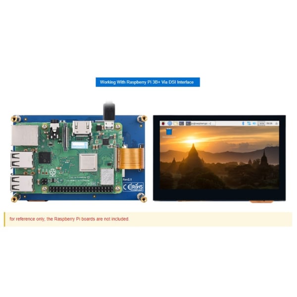 4,3-tums QLED-skärmpanel för RaspberryPi 4B 3B+ 3A+ 3B 2B CM3 CM3+ 4 800x480 pekskärmsbyte