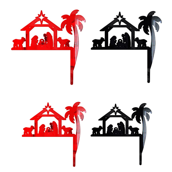 4 st/set 3D Jesus Religion Väggdekor Ljusbrytare Avtagbara Brytardekaler Kontorsfönsterdekoration Högtid DIY Konst