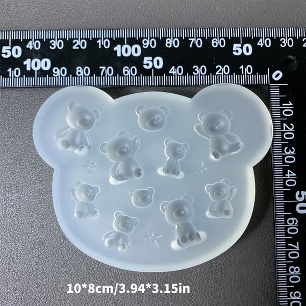 Silikoneform Små Bjørne Tilbehør Forme Epoxy Resin Smykkefremstilling Form