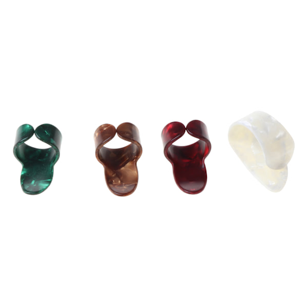 4 st/set Nya Plast 1 Tumme + 3 Finger Nagel Gitarrplektrum Set
