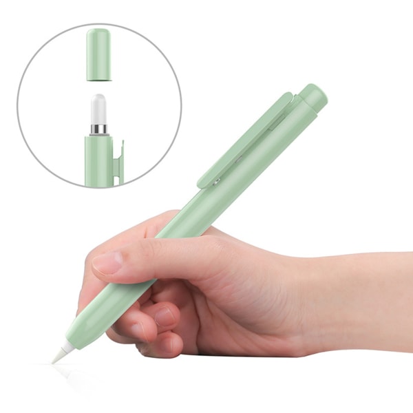 Case för apple Pencil 1 för pekpenna för case med klämma Indragbar spets för skydd Fjäder men Grass green