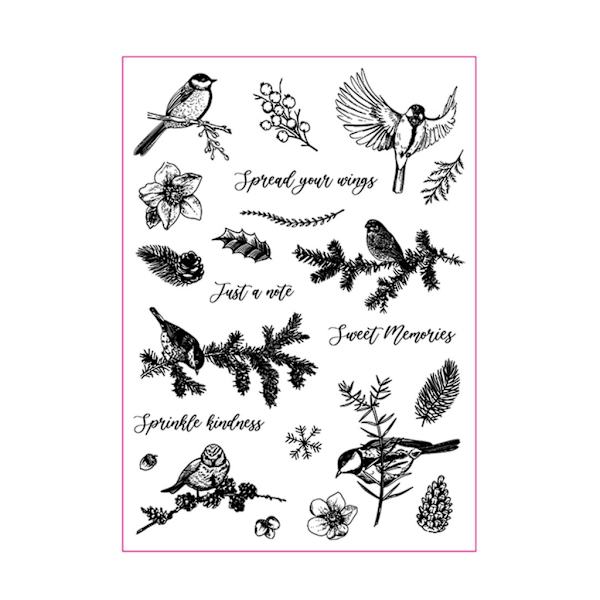 Silikonstämpel Vinterfåglar Klara Stämplar DIY Scrapbooking Korttillverkning Prägling Foto Journal Album Dekorativ