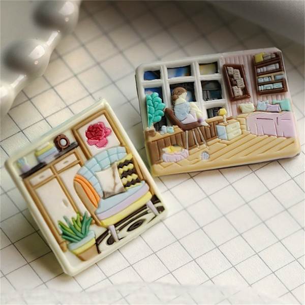 Förseglande vaxstämpelhuvud för sigill Kuvert Bröllopsinbjudan DIY Scrapbooking, husmönster vaxsigillstämpelhuvud E