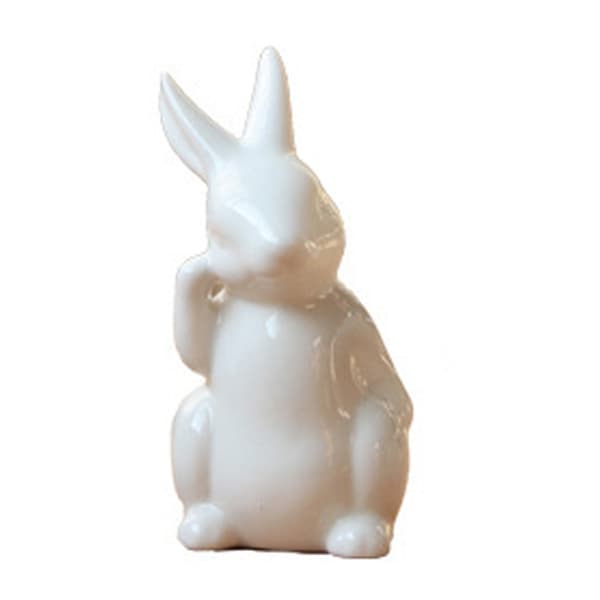 Ren vit kanin keramiska figurer Heminredning Kina present, modern staty null - A Pattern