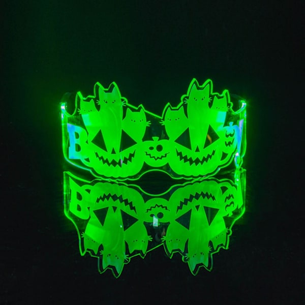 Halloween Färgglada självlysande glasögon för musikbar KTV Alla hjärtans dag Festdekor LED glasögon Festival Performance Prop C