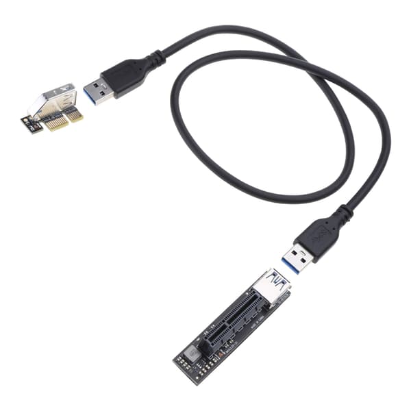 PCI-E USB SATA Adapter, PCI-E X1 til PCI-E X4 Konverteringskort Riser Kabel