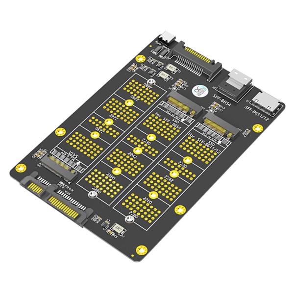 Effektiv adapter til konvertering af M.2 NVMe solid state-diske til SFF 8611 8654
