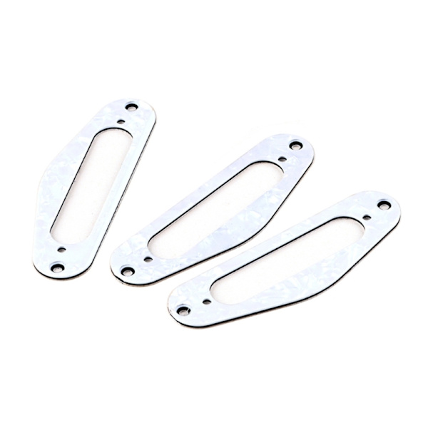 3 stk. Elektrisk Gitar Single Coil T-Style Hals Pickup Surround Ring Hvit Perle Pickup Surround Plate Monteringsring