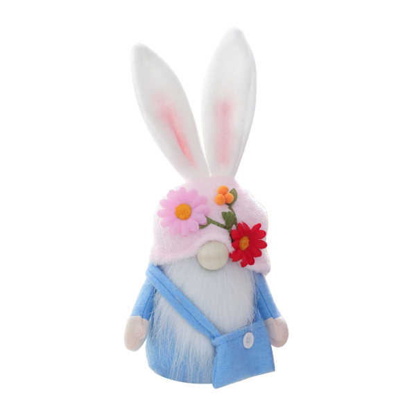 Påskhare Tomte Söt Kanin Årsdvärg Blomma Ansiktslös Docka Ornament för Påskfestival Högtidsfest Bakgrund