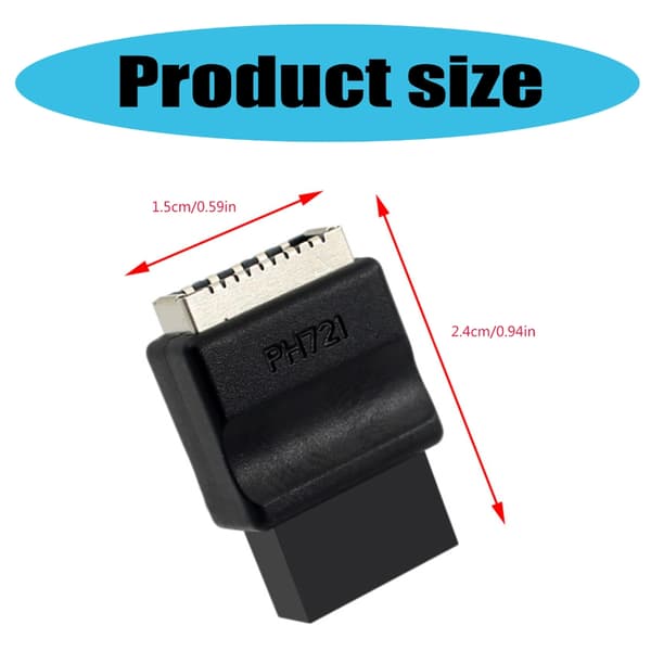 Moderkort USB2.0 9Pin till Typ Frontanslutningar Omvandlare Header Adapter