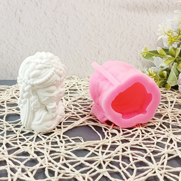 Silikoneform 3D Loulan Prinsesse Lysforme Støbeforme Ornamentforme