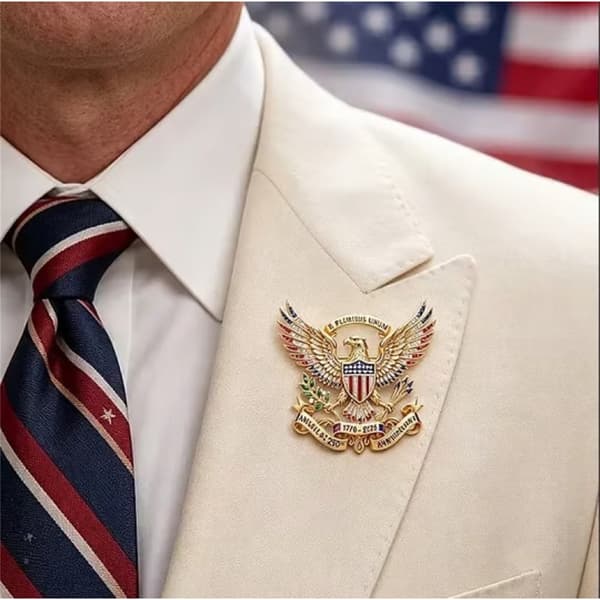 Patriotisk legeret ørnedesignet broche til mænd og kvinder samlere