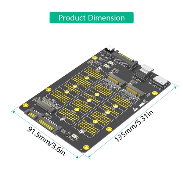 Effektivt Solid Disk til SFF-8611/8612 SFF-8654 Overgangsadapterkort