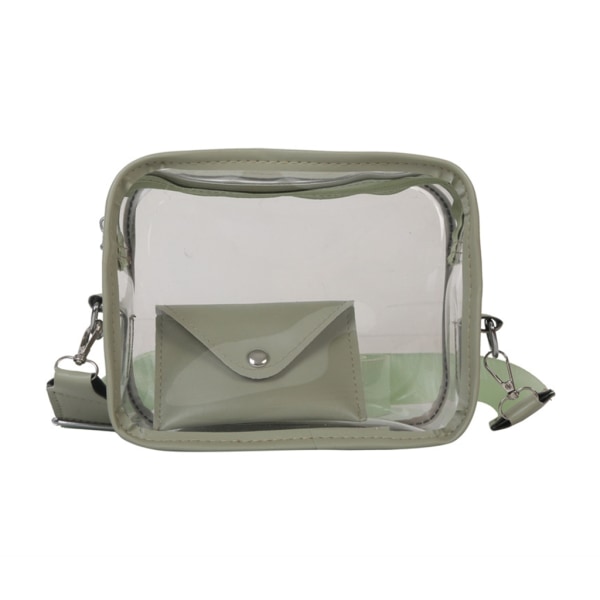 Summer Causual PVC Transparent Crossbody-väska för kvinnor Flickor Kvinnlig väska Klar Messenger-axelväska med plånbok Green