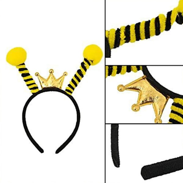 Cartoon Bee Shape Hair Hoop& Funny Sunglasses Halloween Rave Party Headwear 1