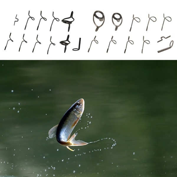 11 stycken flugspöguide set fiskespets reparationssats hård orm guide spets krok kast spö guide fiske reparation kit Gun Color