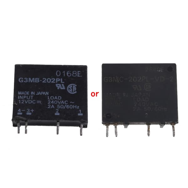 Solid State -rele G3MB-202PL DC-AC SSR Sisään 12V DC Ulos 240V AC 2A