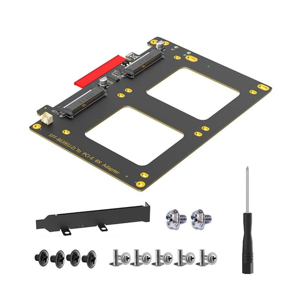 Dobbelt SFF 8639 Port Solid Disk Til PCIExpress 8X Slot Computer Adapter