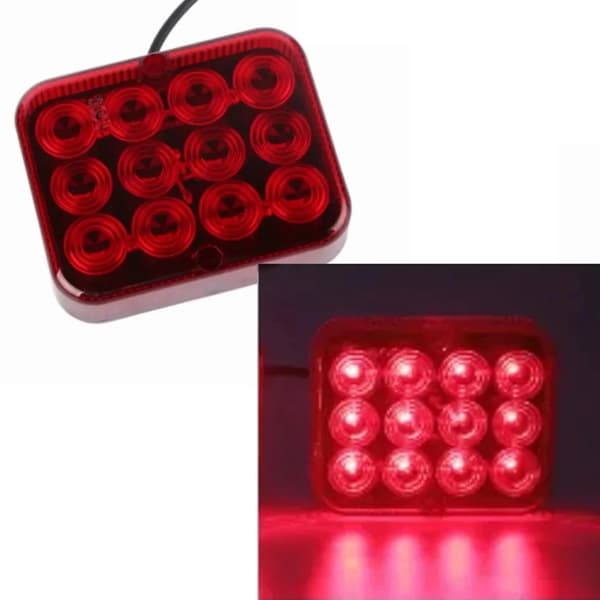 12 LED Universal Dimljus Bakljus Stroboskop för Lastbilar Släpvagnar Husbilar Snabbmontering