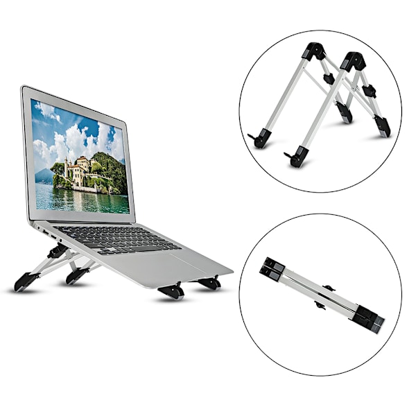Bärbar bärbar dator tand Rier Ultra-Tunn, Lien Justerbar tand för Dek övre bord för 10-15,6" bärbar dator Black
