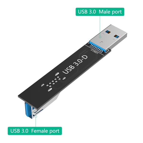 USB3.0 D Forlængerplade Han til Hun Adapter For Effektiv PC Tilslutning